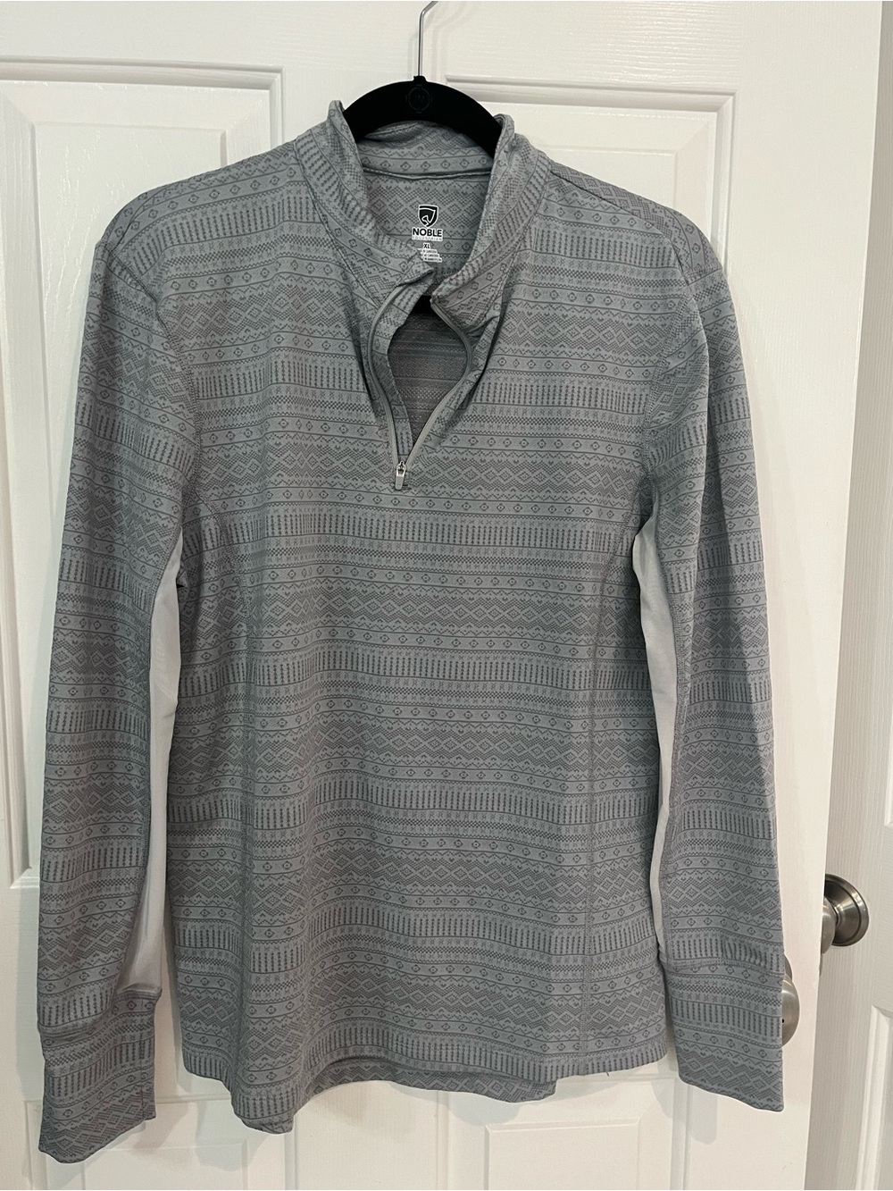 Noble Equestrian Women's Grey Quarter-Zip winter riding shirt